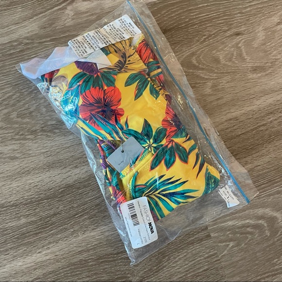 Vacation Playdate Floral Yellow Cutout One Piece Swimsuit - Picture 6 of 12